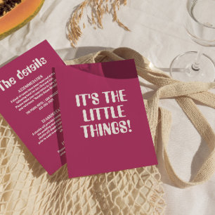 Cartão De Informações Detalhes do Casamento Moderno da Groovy Retro Colo