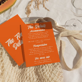 Cartão De Informações Detalhes do Casamento Moderno Retroativo Colorido