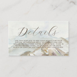 Cartão De Informações Detalhes do Casamento Montagens de Aquarela de Car