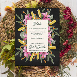 Cartão De Informações Detalhes do Casamento Moody Blush Lily Informações