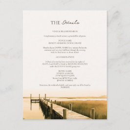 Cartão De Informações Detalhes do Casamento na Costa do Marsh Lowcountry
