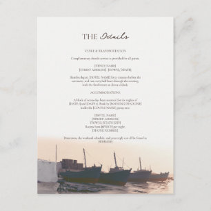 Cartão De Informações Detalhes do Casamento na Costa do Porto Grego Aind