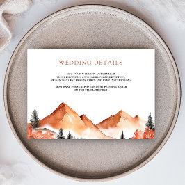 Cartão De Informações Detalhes do Casamento na Floresta da Montanha de T