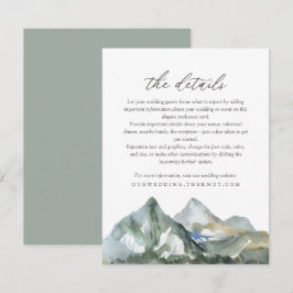 Cartão De Informações Detalhes do Casamento na Floresta de Montanha com 