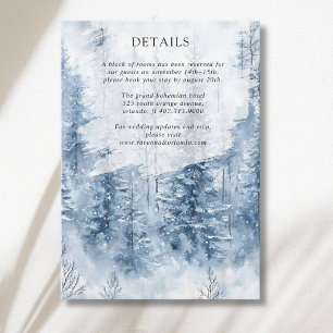 Cartão De Informações Detalhes do Casamento na Floresta de Pinheiros com