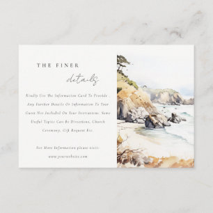 Cartão De Informações Detalhes do Casamento na Paisagem de Big Sur, Cali