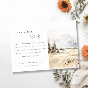 Cartão De Informações Detalhes do Casamento na Paisagem de Jackson Hole