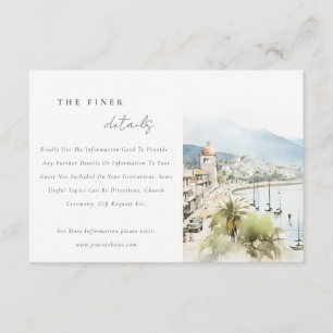 Cartão De Informações Detalhes do Casamento na Paisagem de Santa Marta C