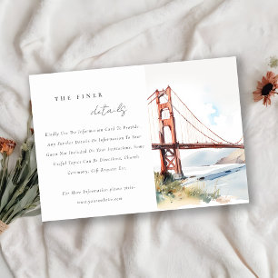 Cartão De Informações Detalhes do Casamento na Ponte Golden Gate de São
