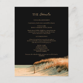 Cartão De Informações Detalhes do Casamento na Praia com Cerca de Duna d