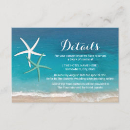 Cartão De Informações Detalhes do Casamento na Praia da Estrela do Mar