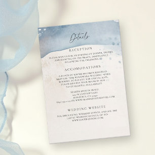 Cartão De Informações Detalhes do Casamento na Praia do Oceano Azul Cost