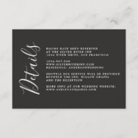 Detalhes do Casamento Negro da Caligrafia Chic
