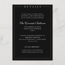 Detalhes do Casamento Negro e Branco Elegante Mini