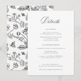 Cartão De Informações Detalhes do Casamento Negro Regência