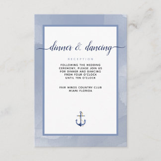 Cartão De Informações Detalhes do Casamento #NMaritime Steel Blue Waterc