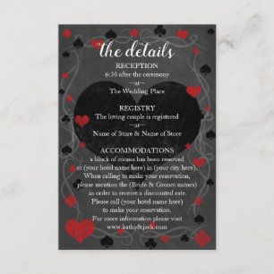 Cartão De Informações Detalhes do Casamento no Casino Las Vegas