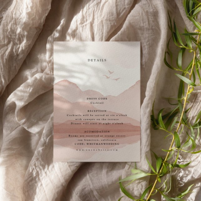 Cartão De Informações Detalhes do Casamento no Destino da Cordilheira  (Criador carregado)