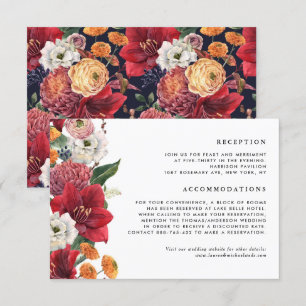 Cartão De Informações Detalhes do Casamento no inverno Botânico do Red A