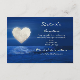 Cartão De Informações Detalhes do Casamento no inverno de Heart Moon e S