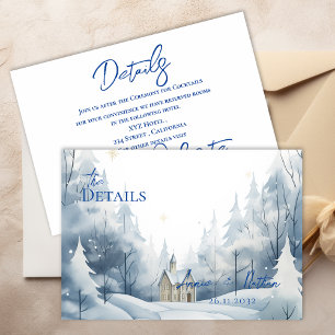 Cartão De Informações Detalhes do Casamento no inverno de Paisagem de Ne