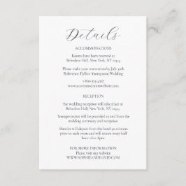 Cartão De Informações Detalhes do Casamento no inverno do Floco de Neve