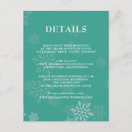 Cartão De Informações Detalhes do Casamento no inverno Elegante