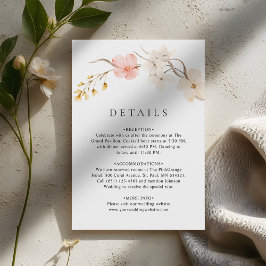 Cartão De Informações Detalhes do Casamento no Jardim Botânico de Flores