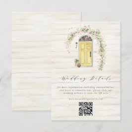 Cartão De Informações Detalhes do Casamento no Jardim de Flores Rústico