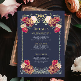 Cartão De Informações Detalhes do Casamento no Jardim Floral Encantado d