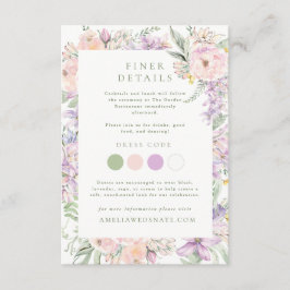 Cartão De Informações Detalhes do Casamento no Jardim Pastel