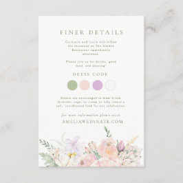 Cartão De Informações Detalhes do Casamento no Jardim Pastel