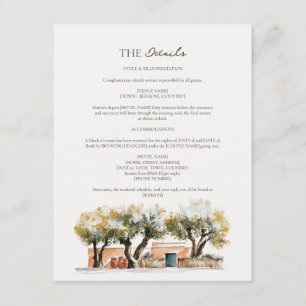 Cartão De Informações Detalhes do Casamento no Olival de Sabugueiro do N