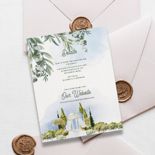 Cartão De Informações Detalhes do Casamento no Pavilhão do Jardim da Pro