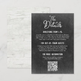 Cartão De Informações Detalhes do Casamento no Quadro Negro da Fazenda R