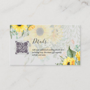 Cartão De Informações Detalhes do Casamento no Site de RSVP do Código QR