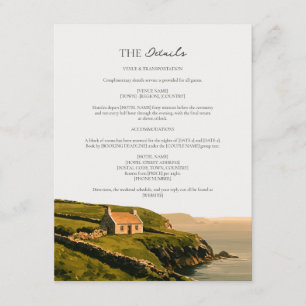 Cartão De Informações Detalhes do Casamento Ochre Moss Cottage Cliffs Ir