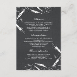 Cartão De Informações Detalhes do Casamento outono de trigo - Informaçõe