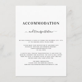 Cartão De Informações Detalhes do Casamento Preto e Branco Moderno Minim