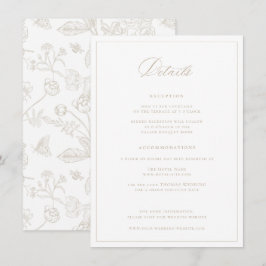 Cartão De Informações Detalhes do Casamento Regency Era Beige