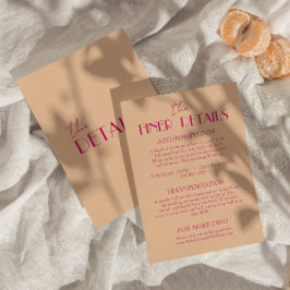 Cartão De Informações Detalhes do Casamento Retroativo Colorido Funky Co
