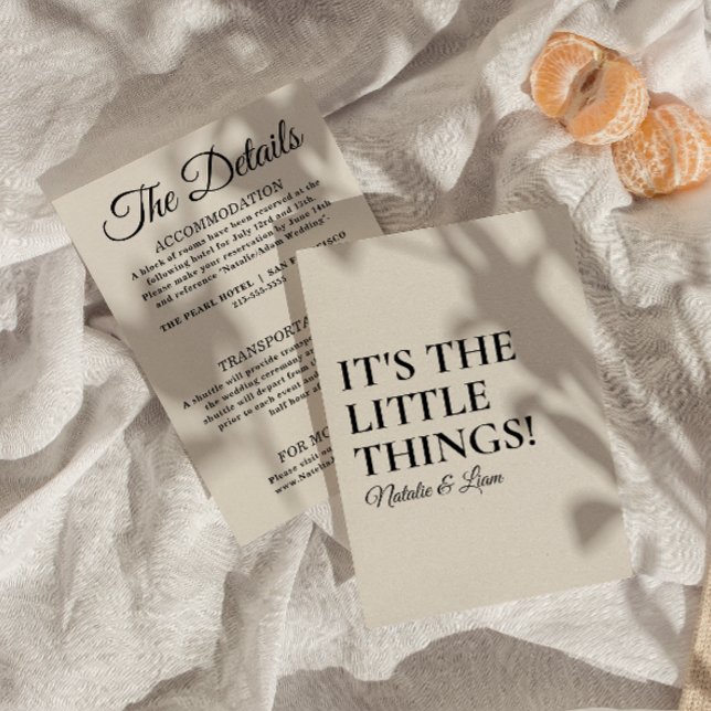 Cartão De Informações Detalhes do Casamento Retroativo de Creme Negro Mo (Criador carregado)