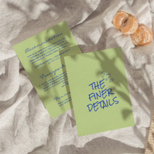 Cartão De Informações Detalhes do Casamento Retroativo Moderno com Color