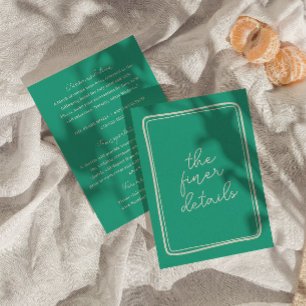 Cartão De Informações Detalhes do Casamento Retroativo Moderno, manuscri