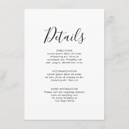 Cartão De Informações Detalhes do Casamento Rosa Rosa Rosa Rosa Rosa mar