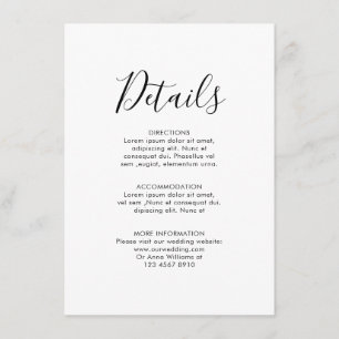 Cartão De Informações Detalhes do Casamento Rosa Rosa Rosa Rosa Rosa mar