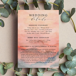 Cartão De Informações Detalhes do Casamento Russo do Sunset da Montanha