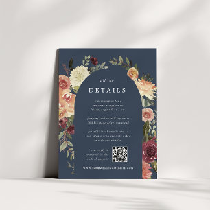 Cartão De Informações Detalhes do Casamento Rustic Bloom All-in-One