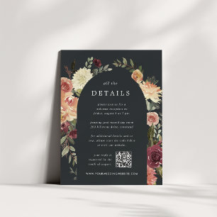 Cartão De Informações Detalhes do Casamento Rustic Bloom All-in-One