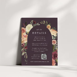 Cartão De Informações Detalhes do Casamento Rustic Bloom All-in-One